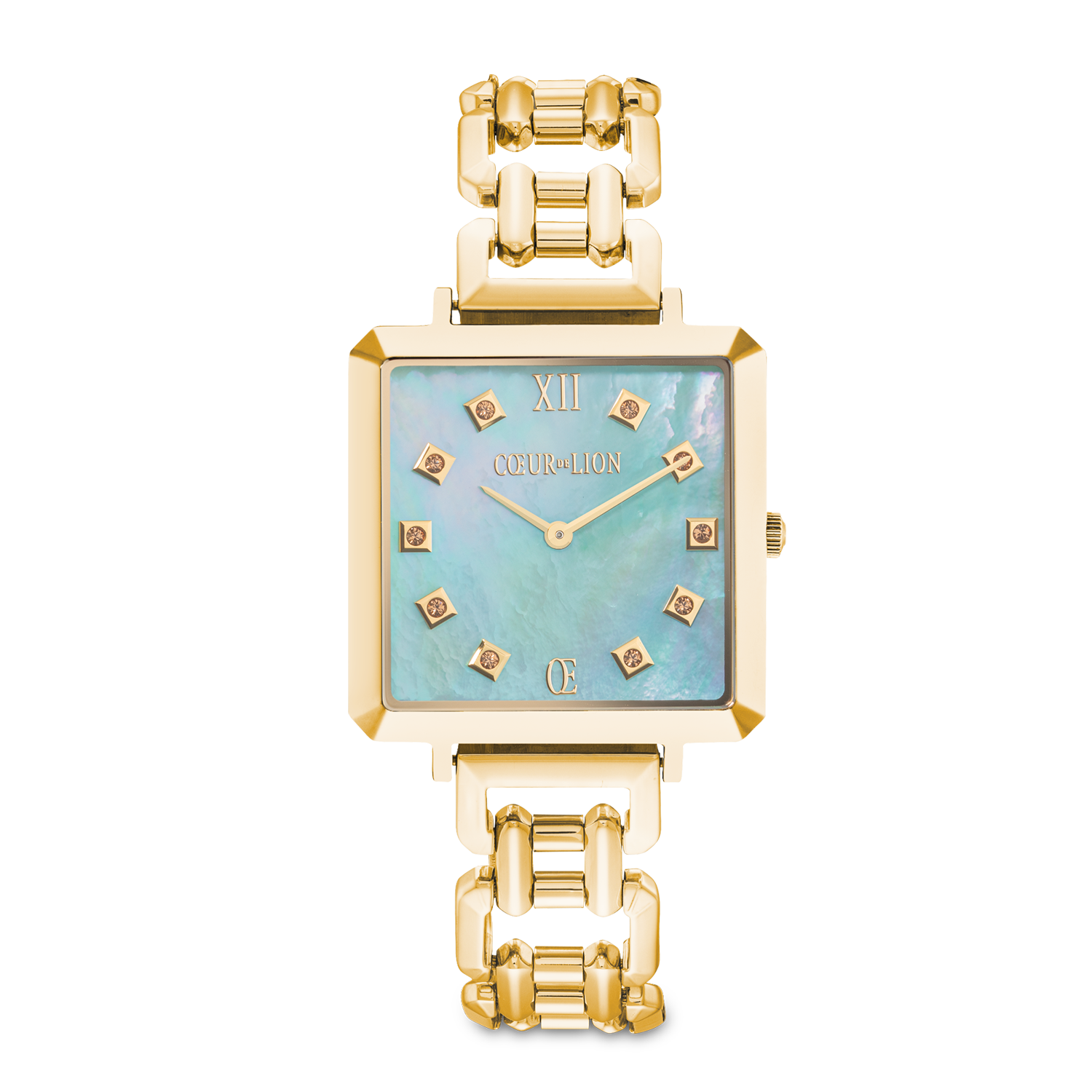 Coffret Cadeau Montre Iconic Cube Ocean Vibes Gold & Bracelet GeoCUBE® Iconic Chain Aqua-Apricot