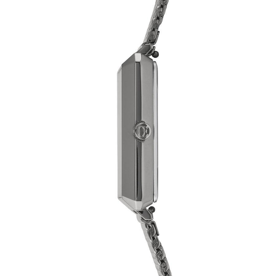 Montre Iconic Square Antracite Nacre Milanaise Acier Inoxydable Anthracite