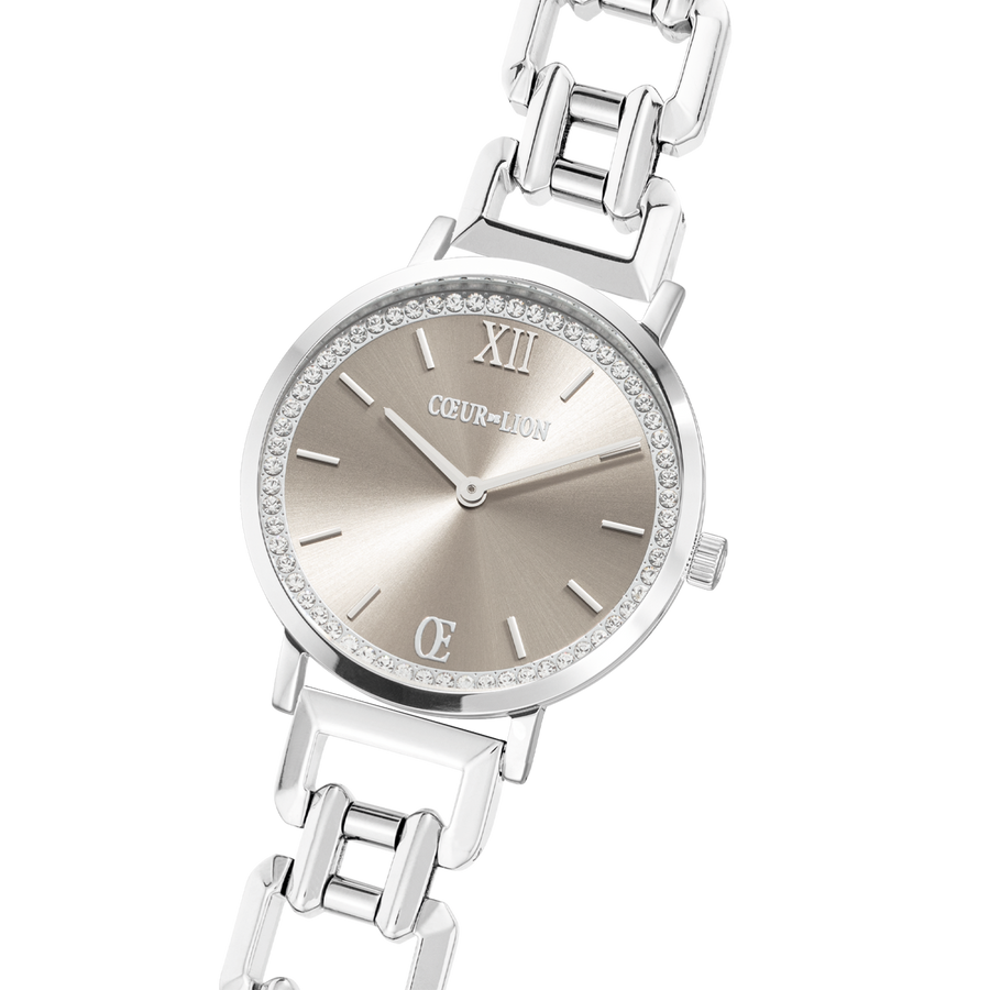 Montre Ronde Sparkling Graceful Greige Statement Argent