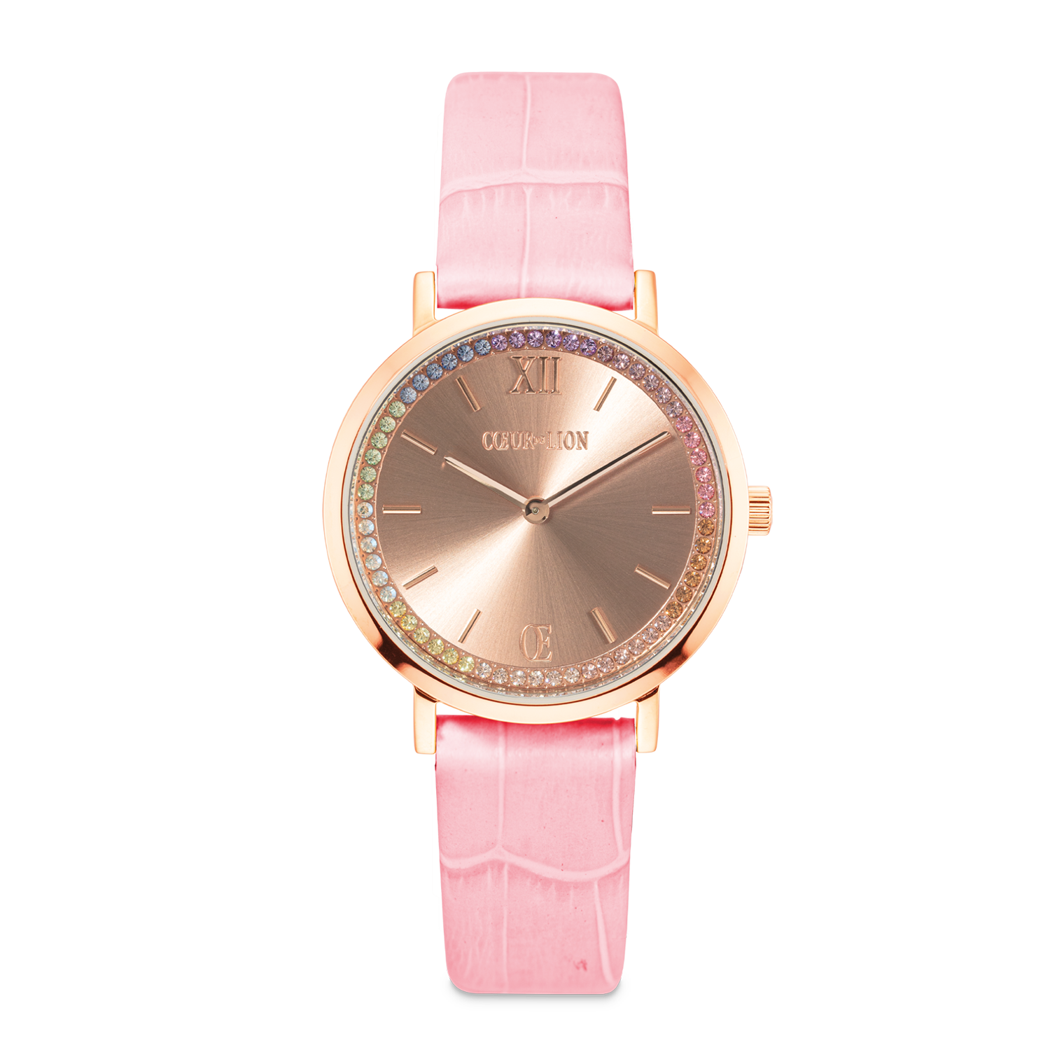 Coffret Cadeau Montre Ronde Pastel Lovers Rose & Bracelet GeoCUBE® Iconic Aqua-Apricot