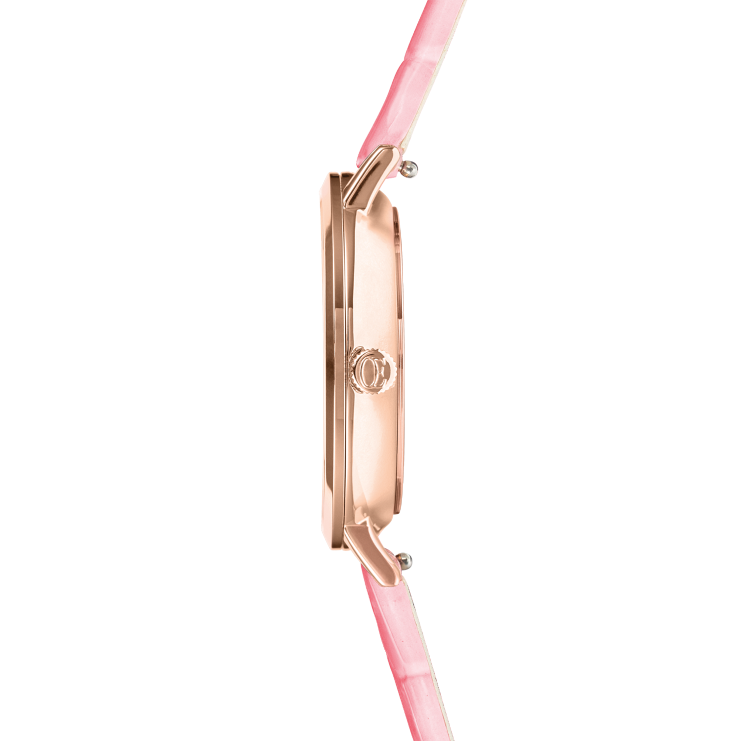 Montre Ronde Pastel Lovers Or Rose Bracelet Cuir Rose