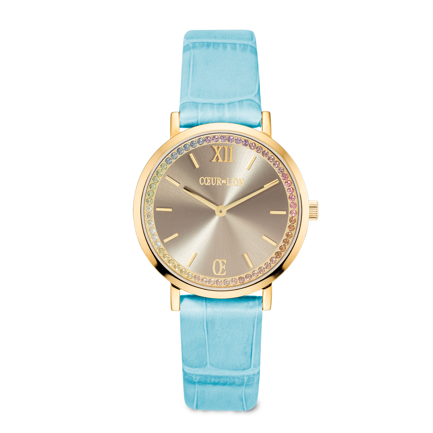 Coffret Cadeau Montre Ronde Pastel Lovers Bleu & Joyful Colours Bracelet Turquoise-Multicolor