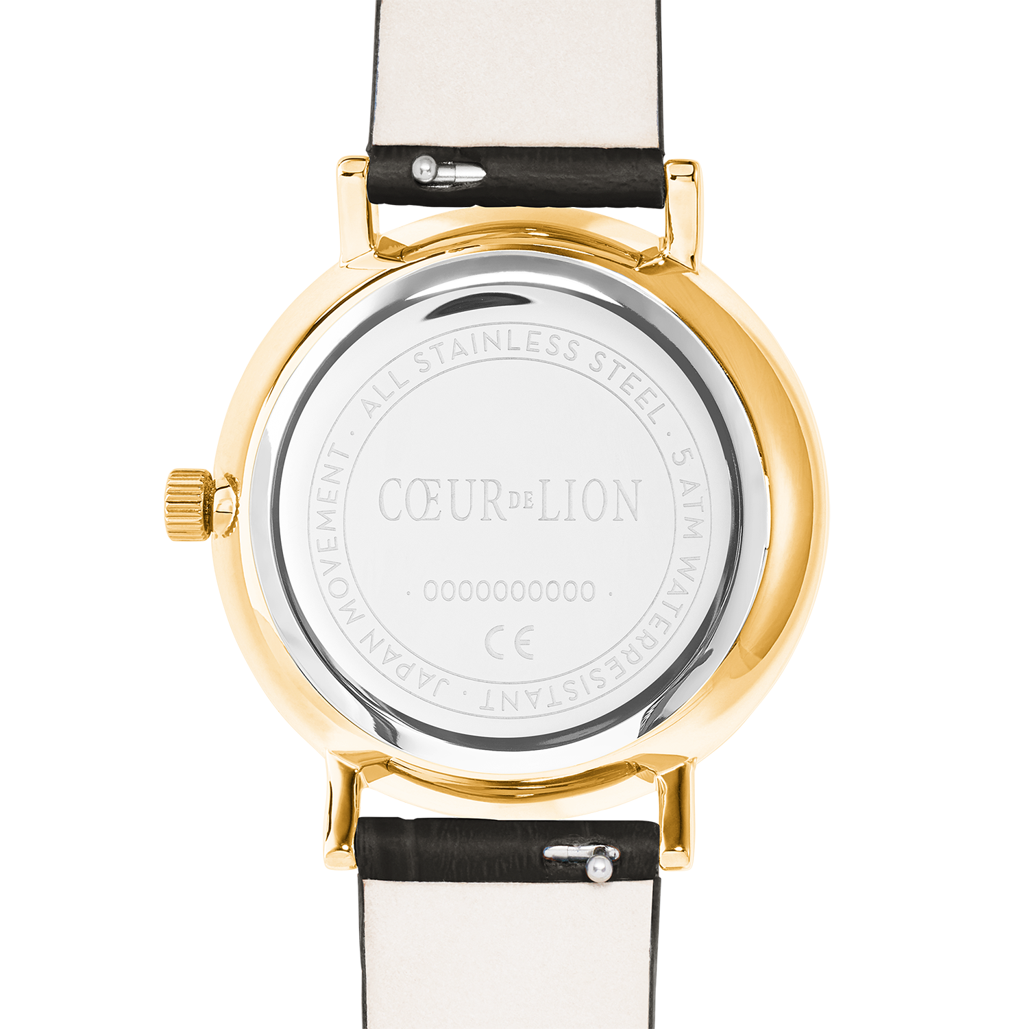 Montre Ronde Sparkling Sunray Cuir Gris Foncé Doré
