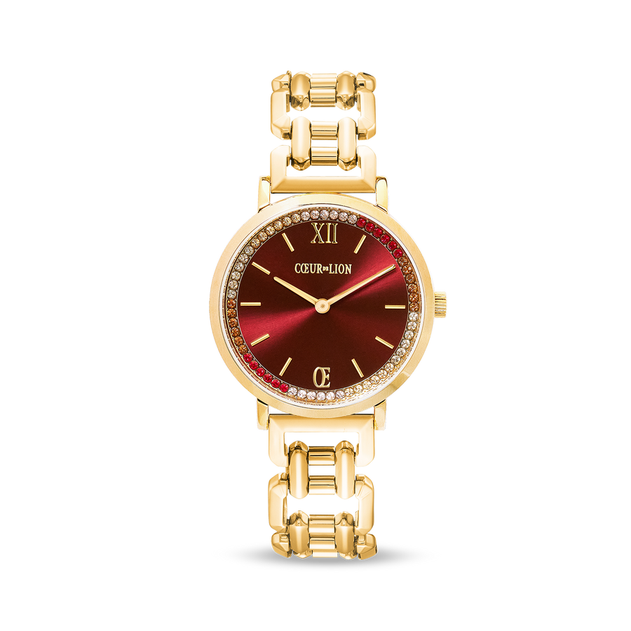 Montre Ronde Sparkling Festive Red Statement Or