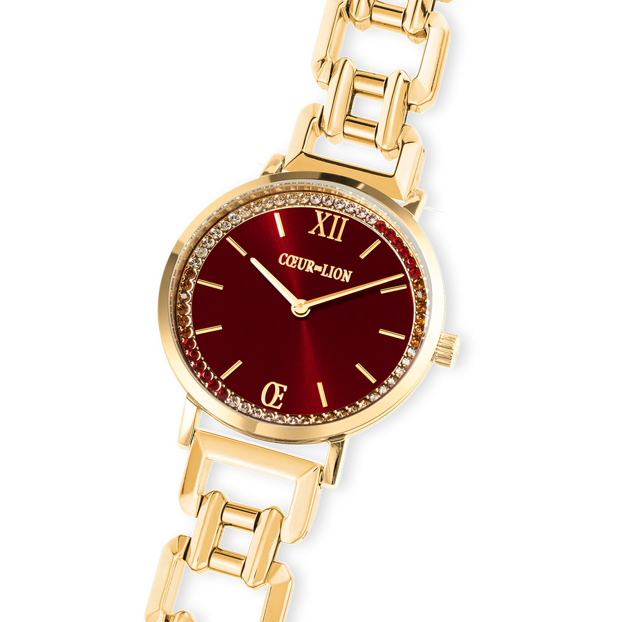 Montre Ronde Sparkling Festive Red Statement Or