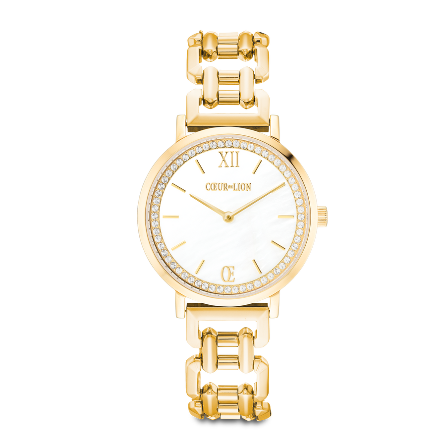 Montre Ronde Sparkling Nacre Statement Or