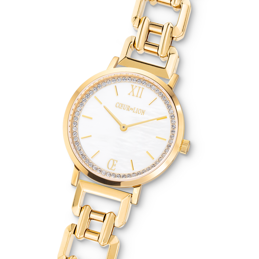 Montre Ronde Sparkling Nacre Statement Or