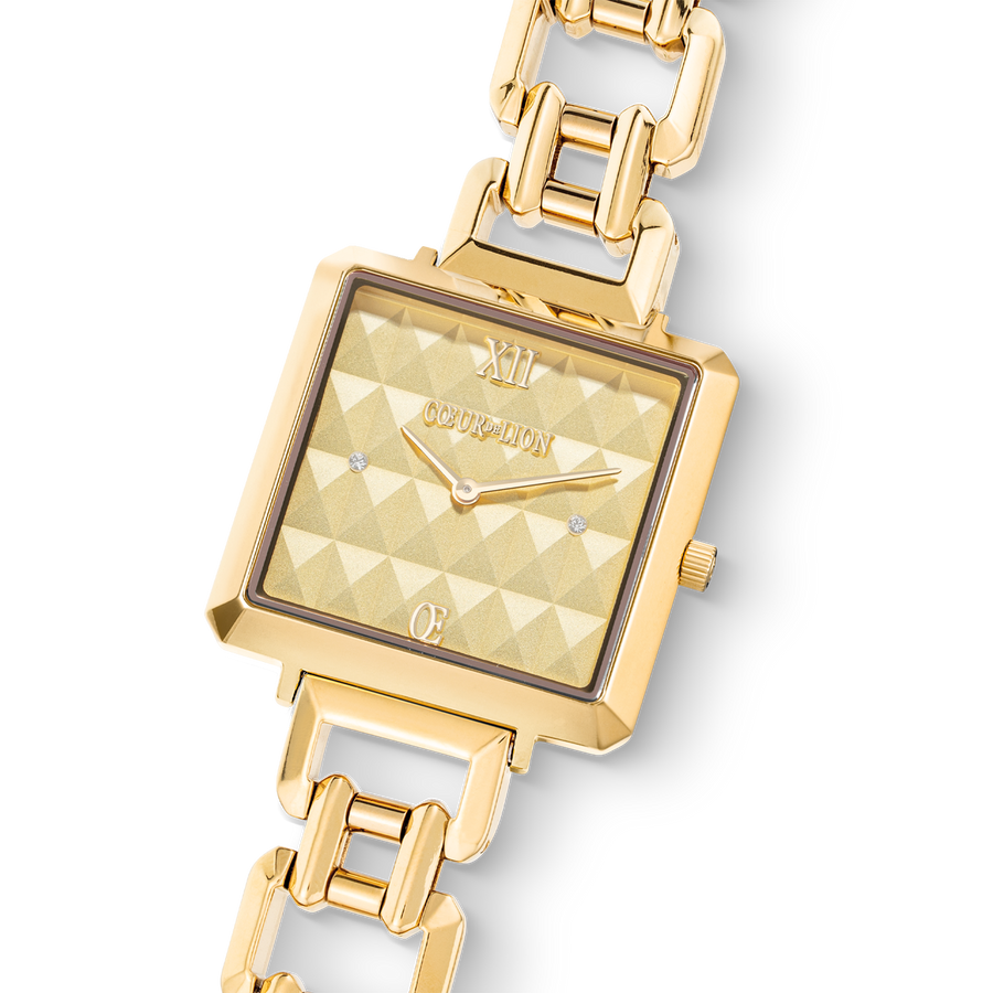 Montre Iconic Cube Spikes Statement Or