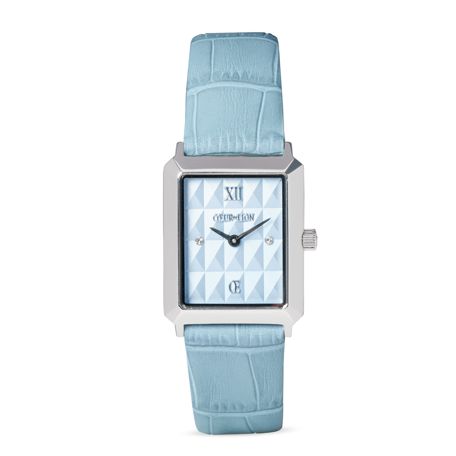 Montre Iconic Spikes Sky Blue Argent & Bracelet GeoCUBE® Iconic Ice Serenity