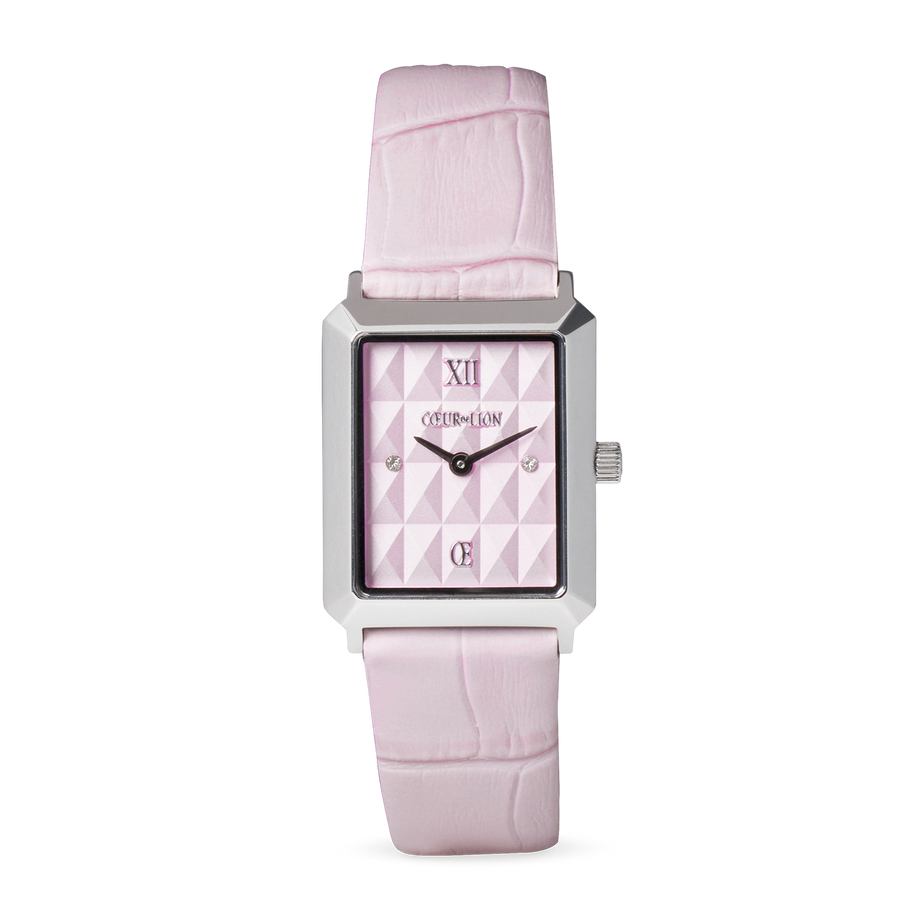 Montre Iconic Spikes Rosé Argent & Bracelet GeoCUBE® Iconic Precious rose-lilas