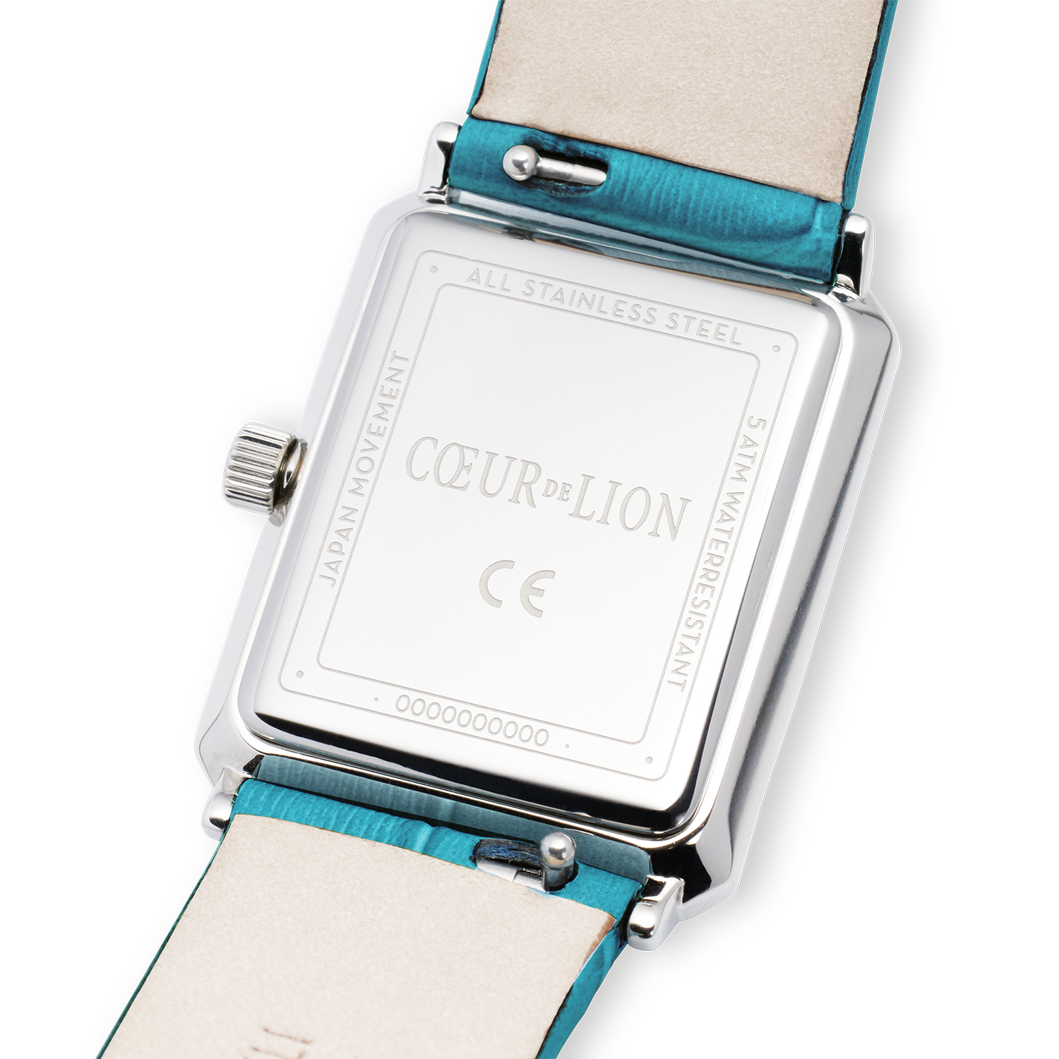 Montre Iconic Spikes Transformative Teal argent et bracelet en cuir