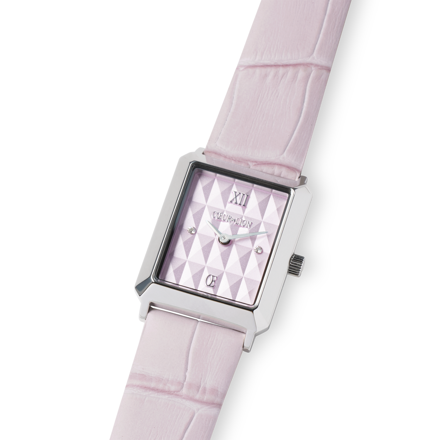 Montre Iconic Spikes Rosé Argent Bracelet Cuir rosé