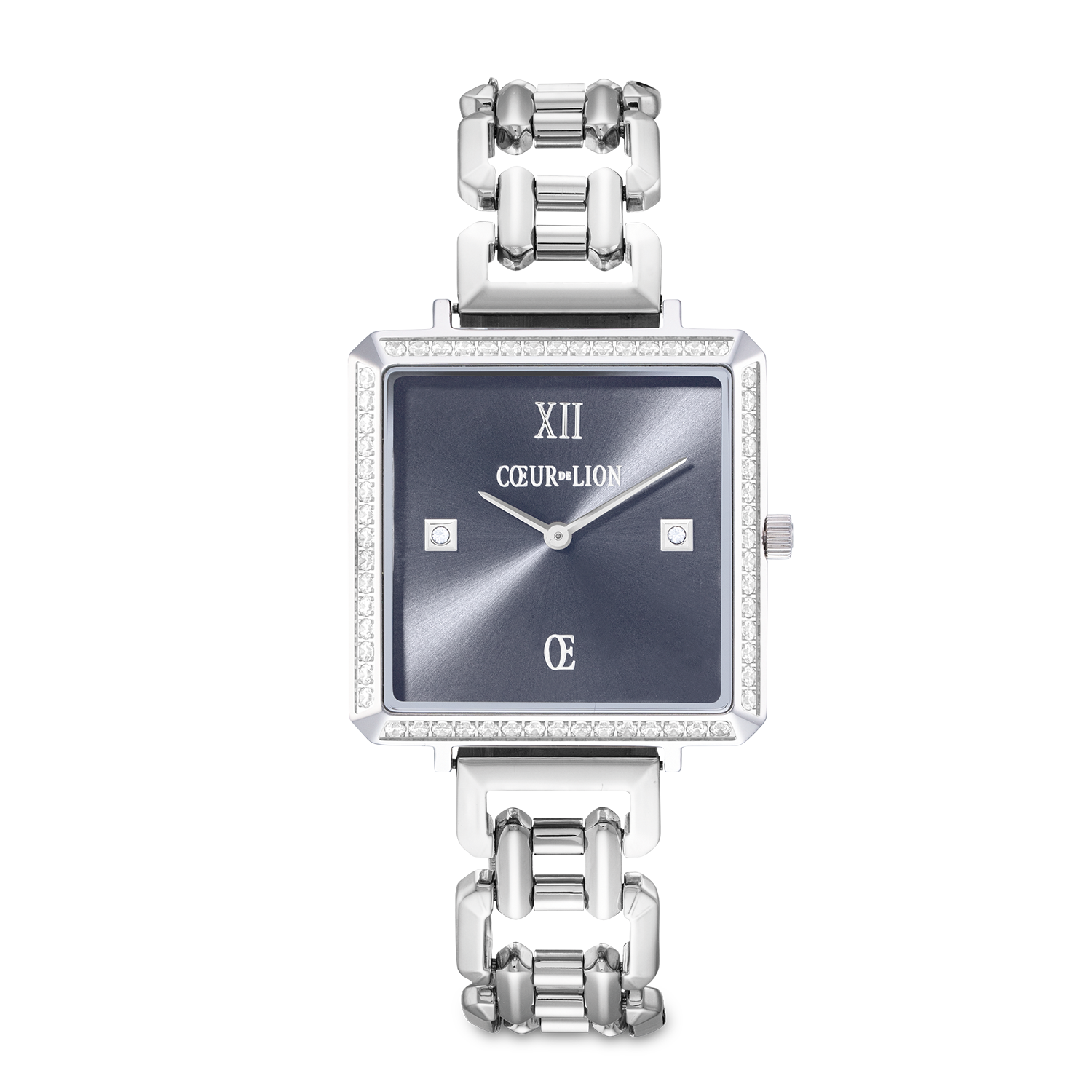 Montre Iconic Cube Sparkling Anthracite Attraction Statement Silver