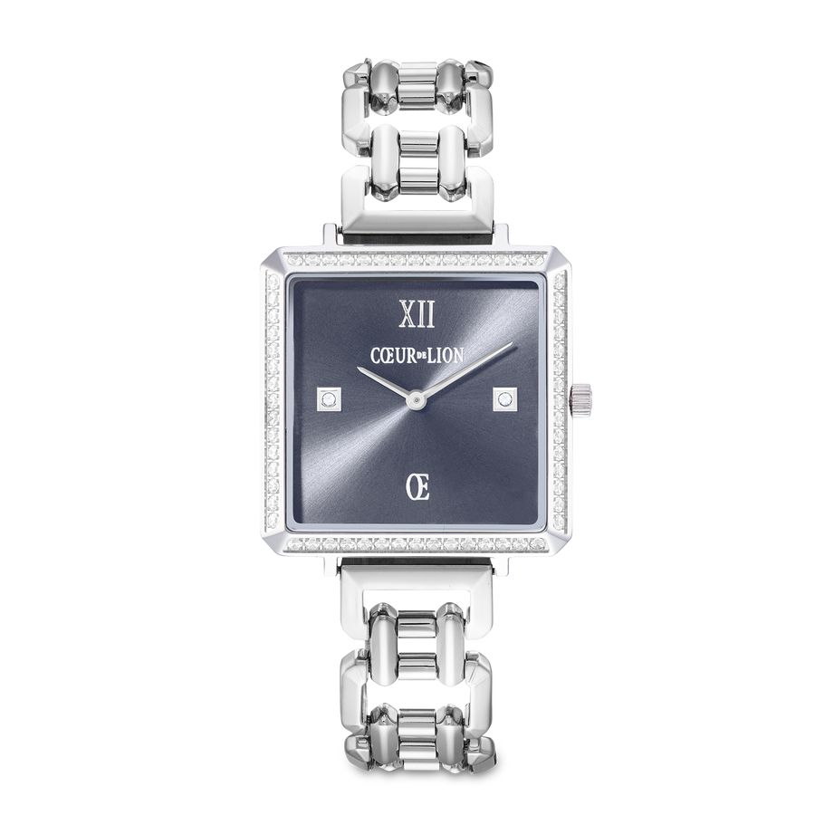 Montre Iconic Cube Sparkling Anthracite Attraction Statement Silver