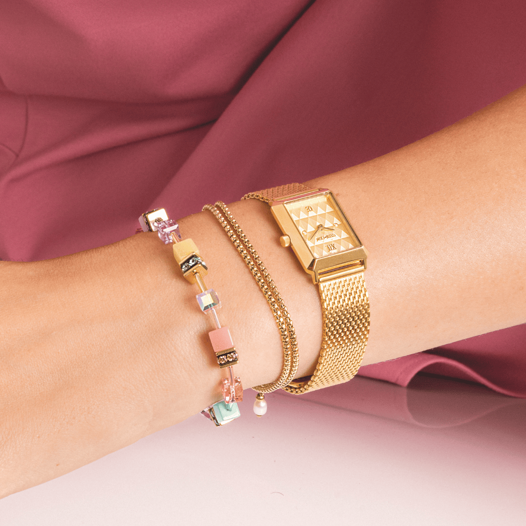 Montre Iconic Spikes or Milanaise acier inoxydable or