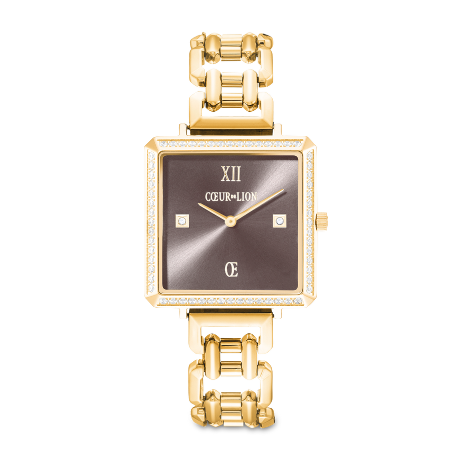 Montre Iconic Cube Sparkling Mystic Mocca Statement gold