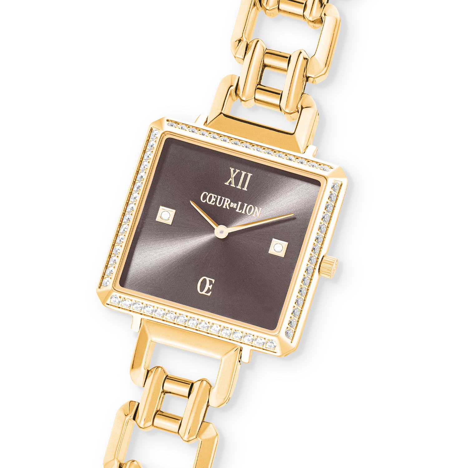 Montre Iconic Cube Sparkling Mystic Mocca Statement gold