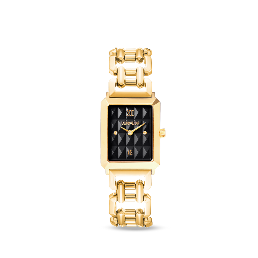Montre Iconic Spikes Noir Statement Or