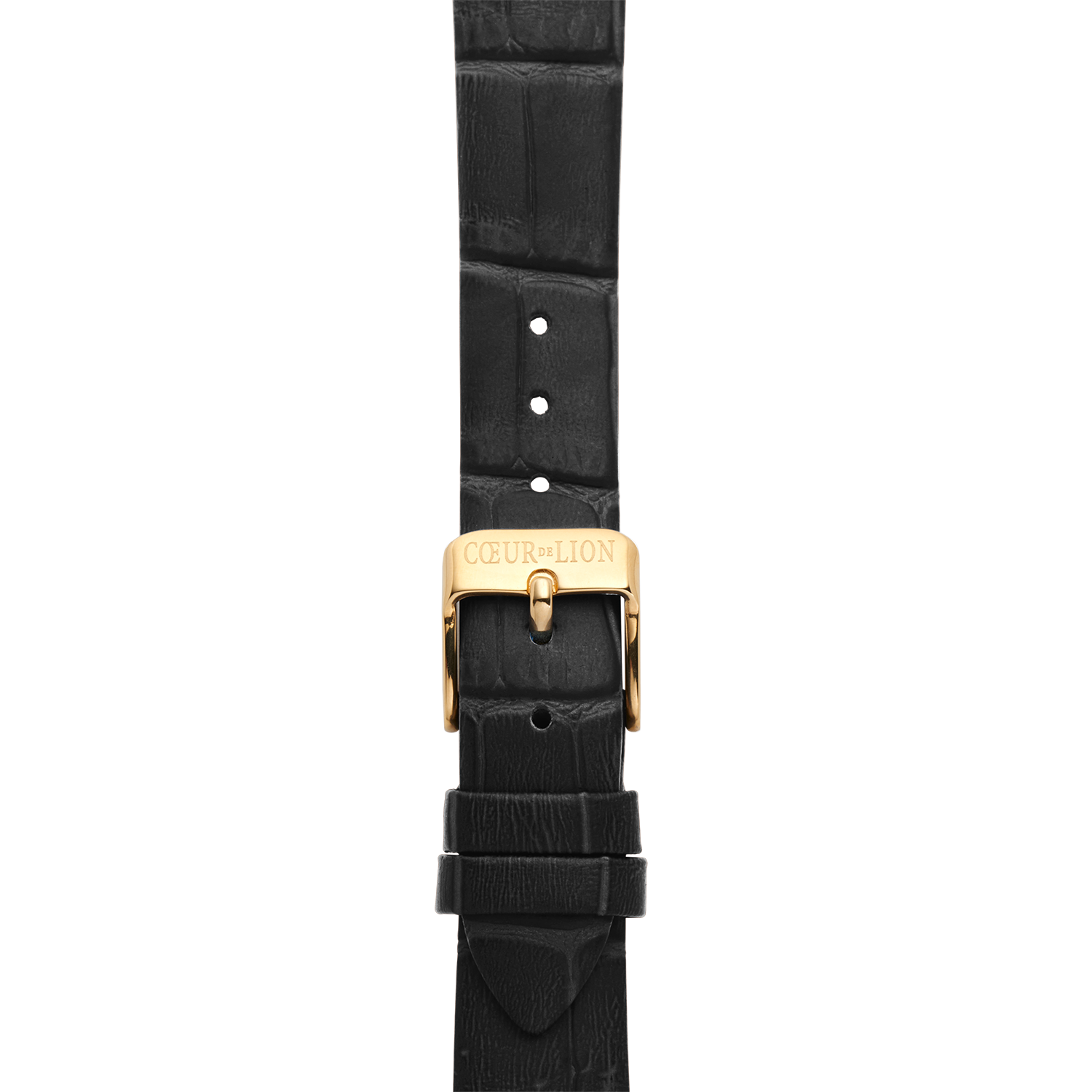 Montre Iconic Waves Doré Cuir Noir-Blanc
