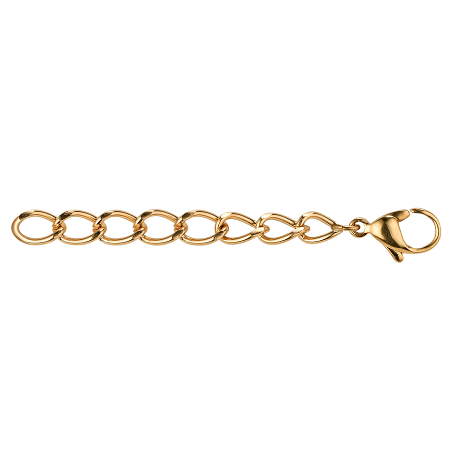 Rallonge de collier avec mousquetons, acier inoxydable or