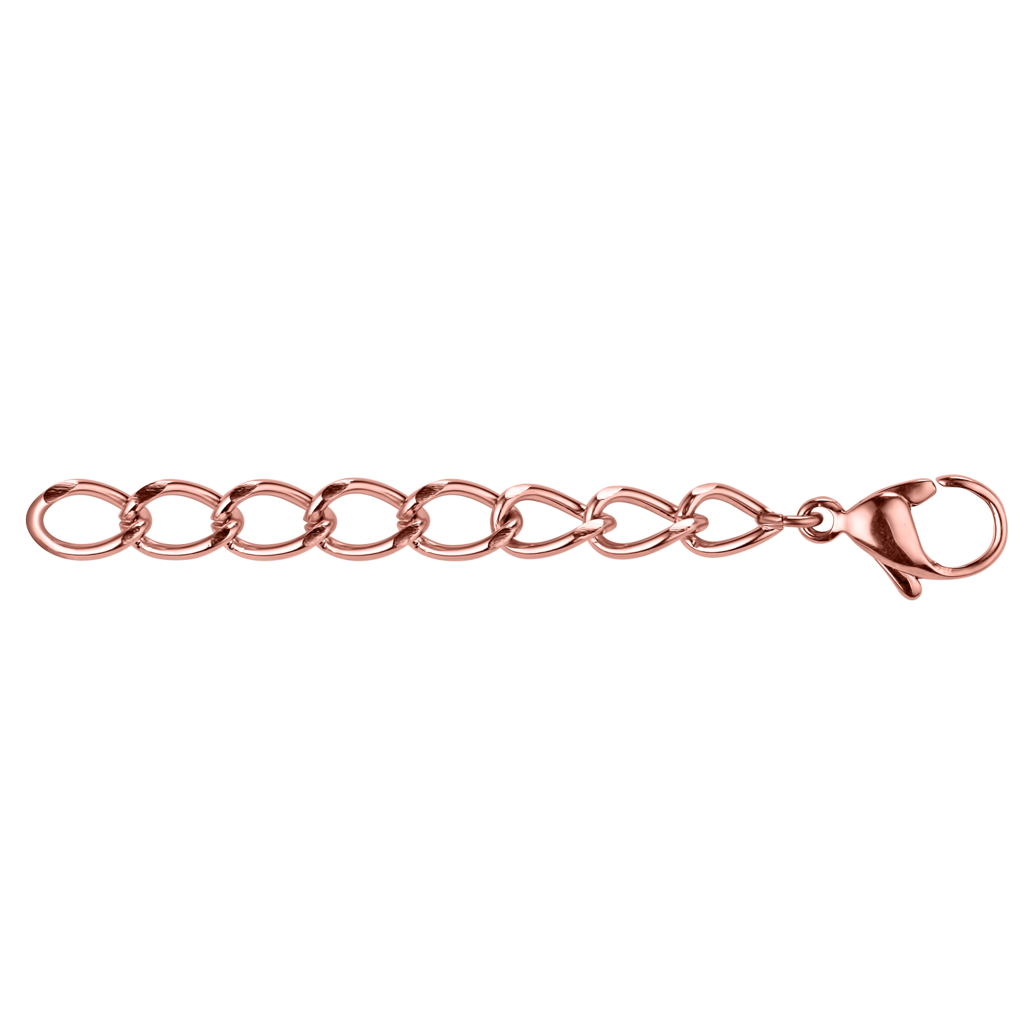 Rallonge de collier avec mousquetons, acier inoxydable or rosé