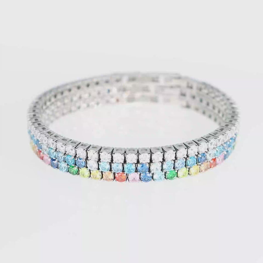 Bracelet de tennis argent-cristal