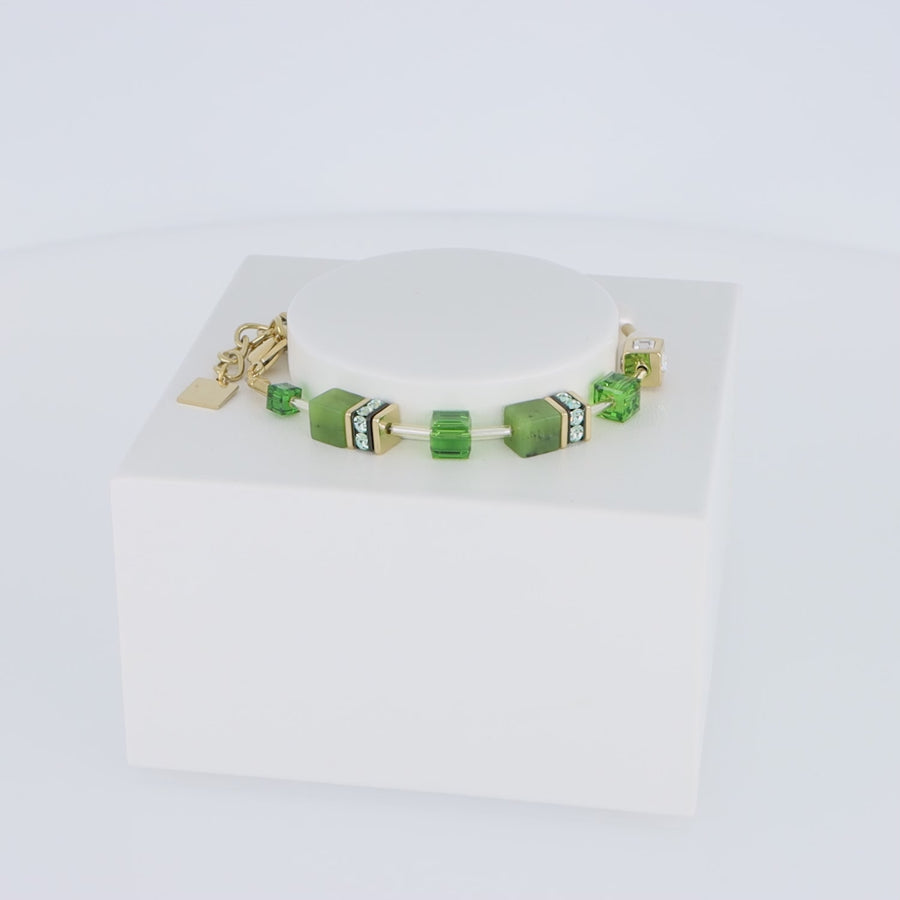 Bracelet GeoCUBE® Fusion Precious Pearl Mix vert-or