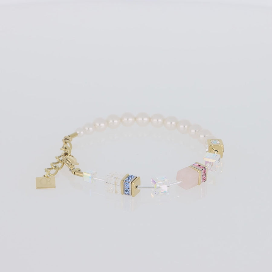 Bracelet GeoCUBE® Precious Fusion Pearls multicolore pastel