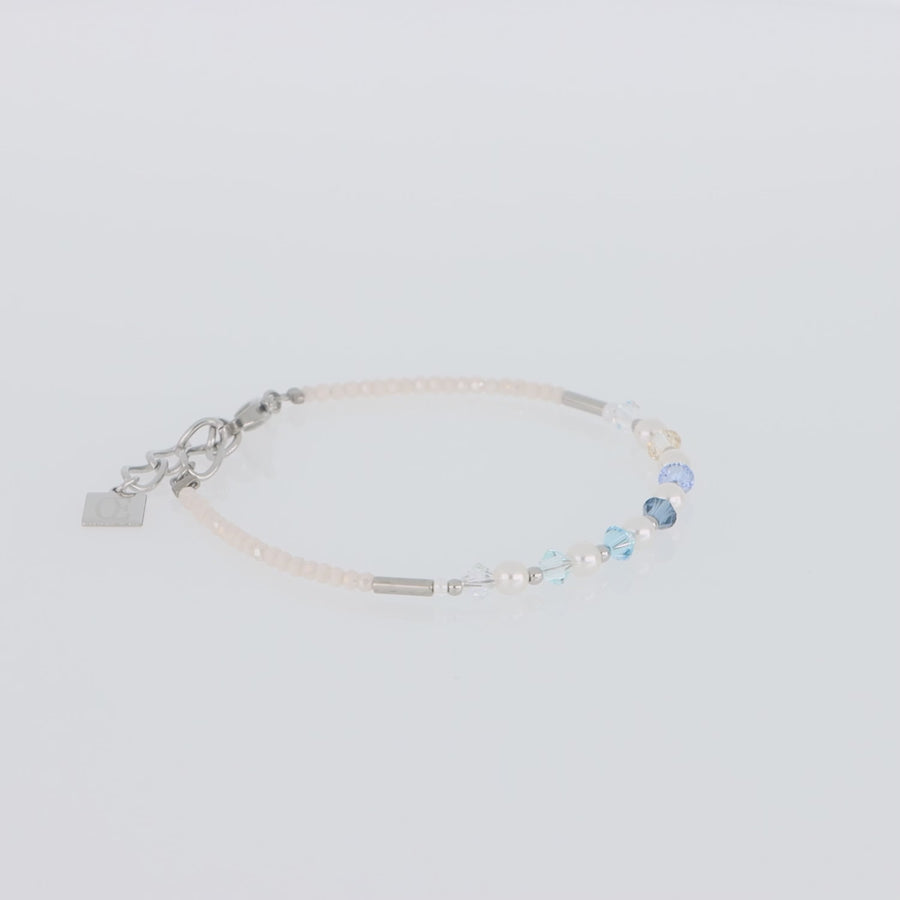 Bracelet Princess Pearls argent bleu clair