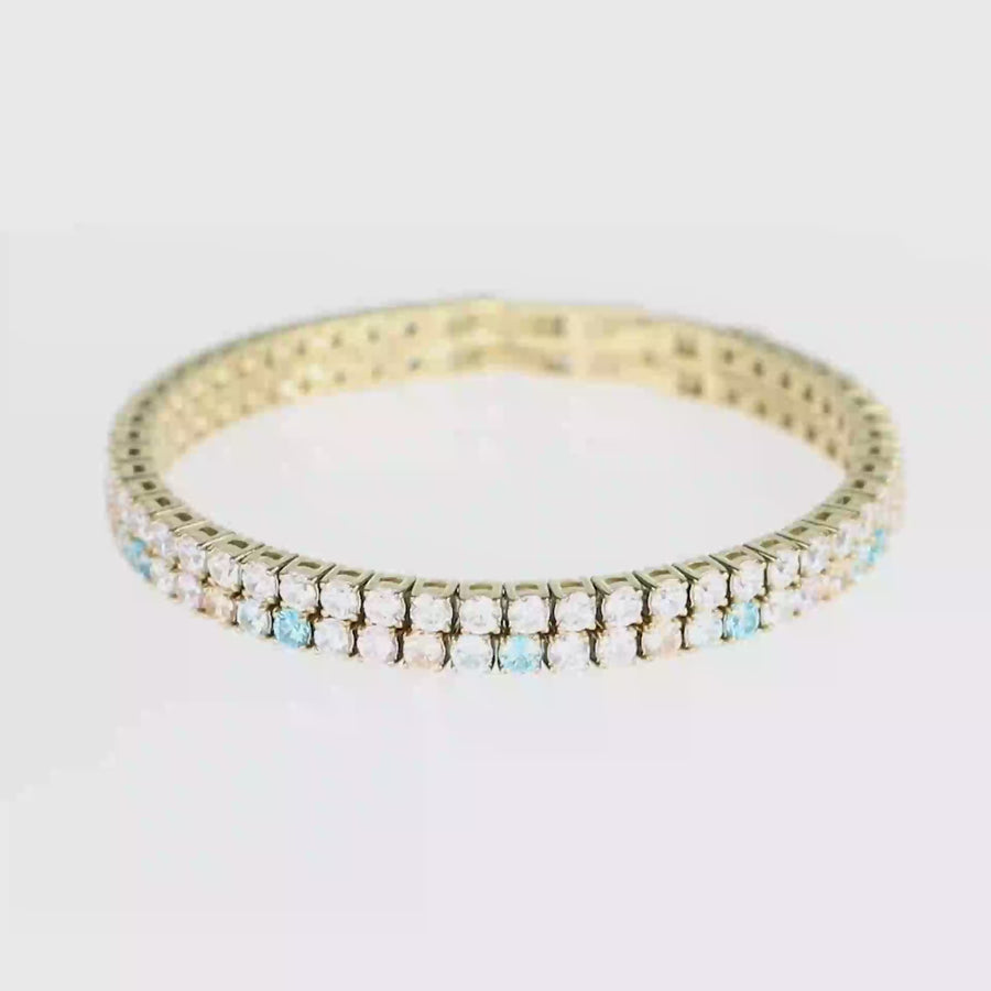 Bracelet de tennis or-cristal