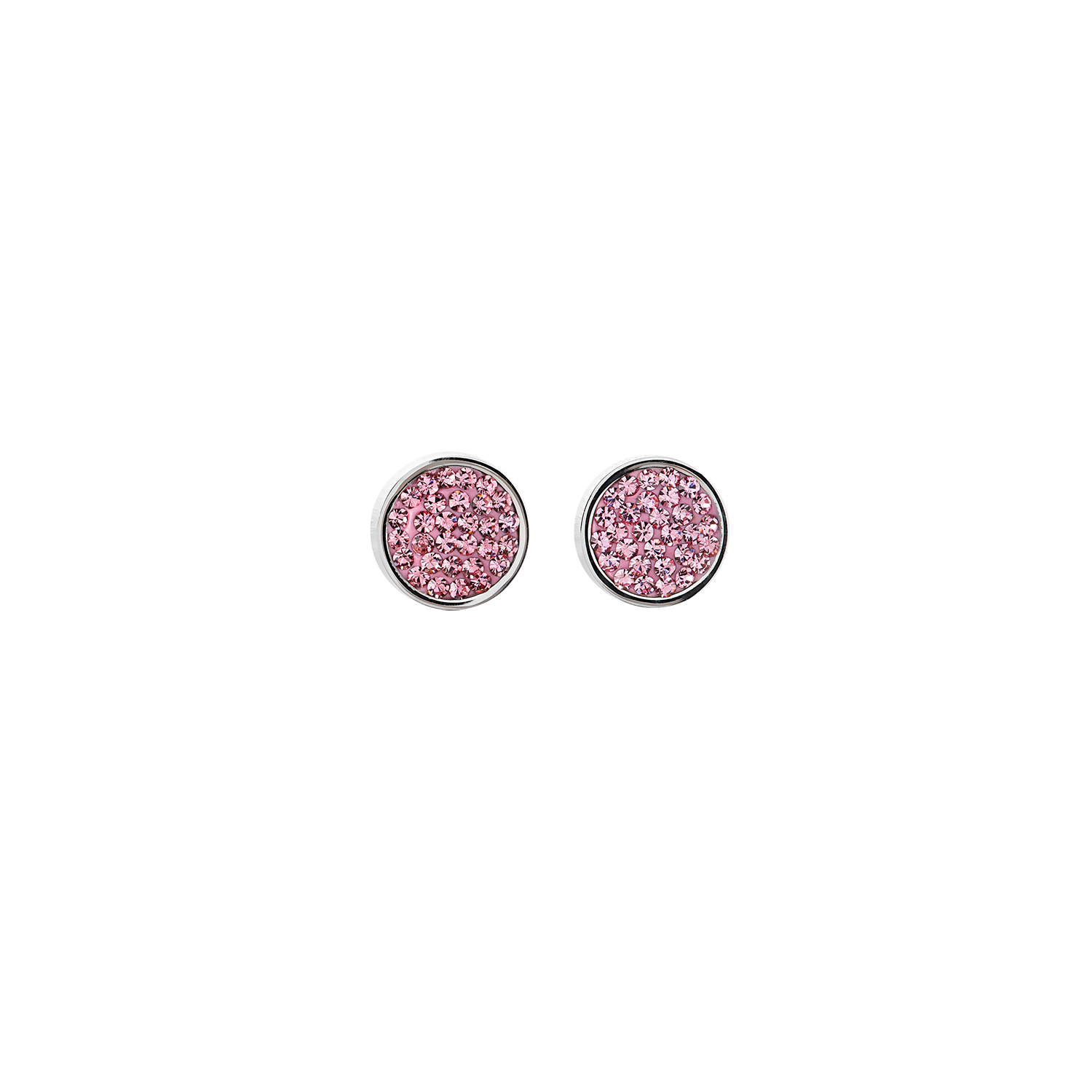 Earrings rhinestone pavé rose
