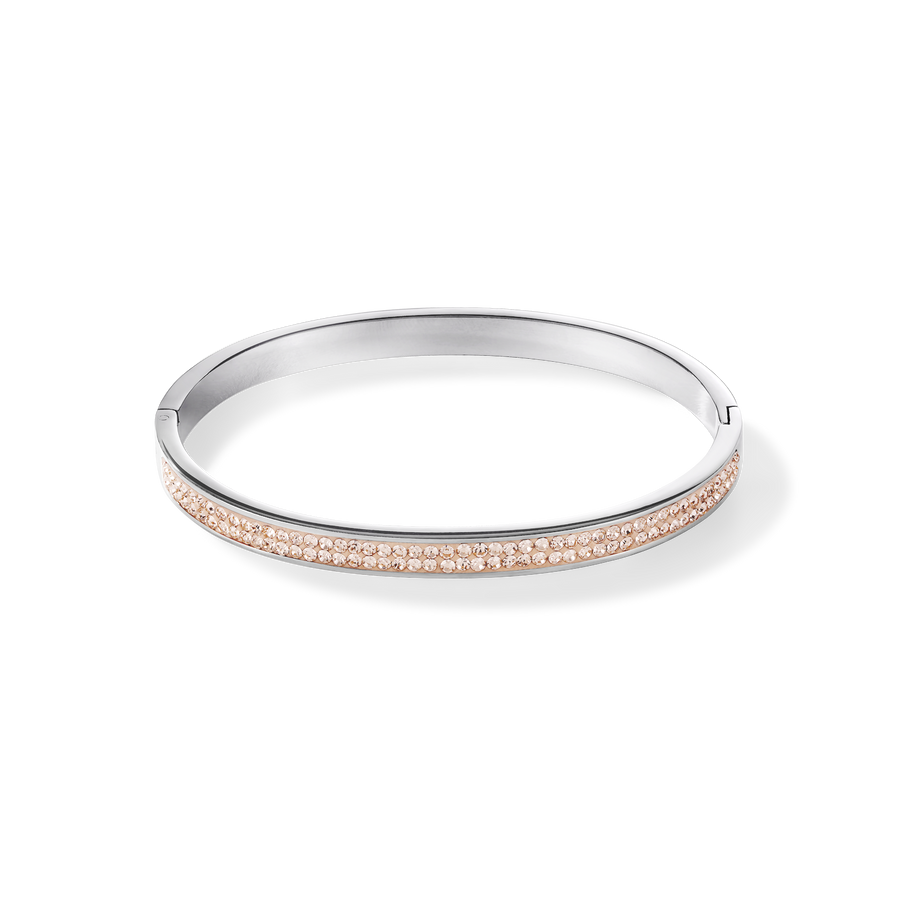 Bracelet Acier & Pavé de Cristaux pêche