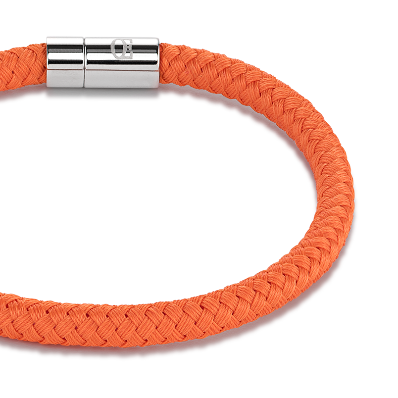 Bracelet textile braided orange
