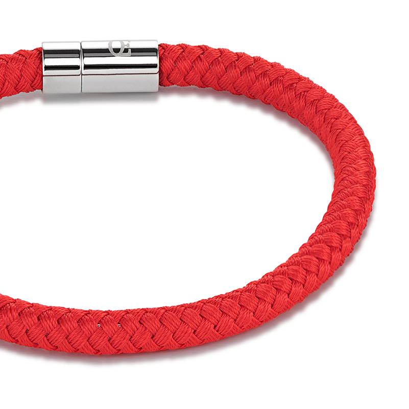 Bracelet Textile Tressé rouge