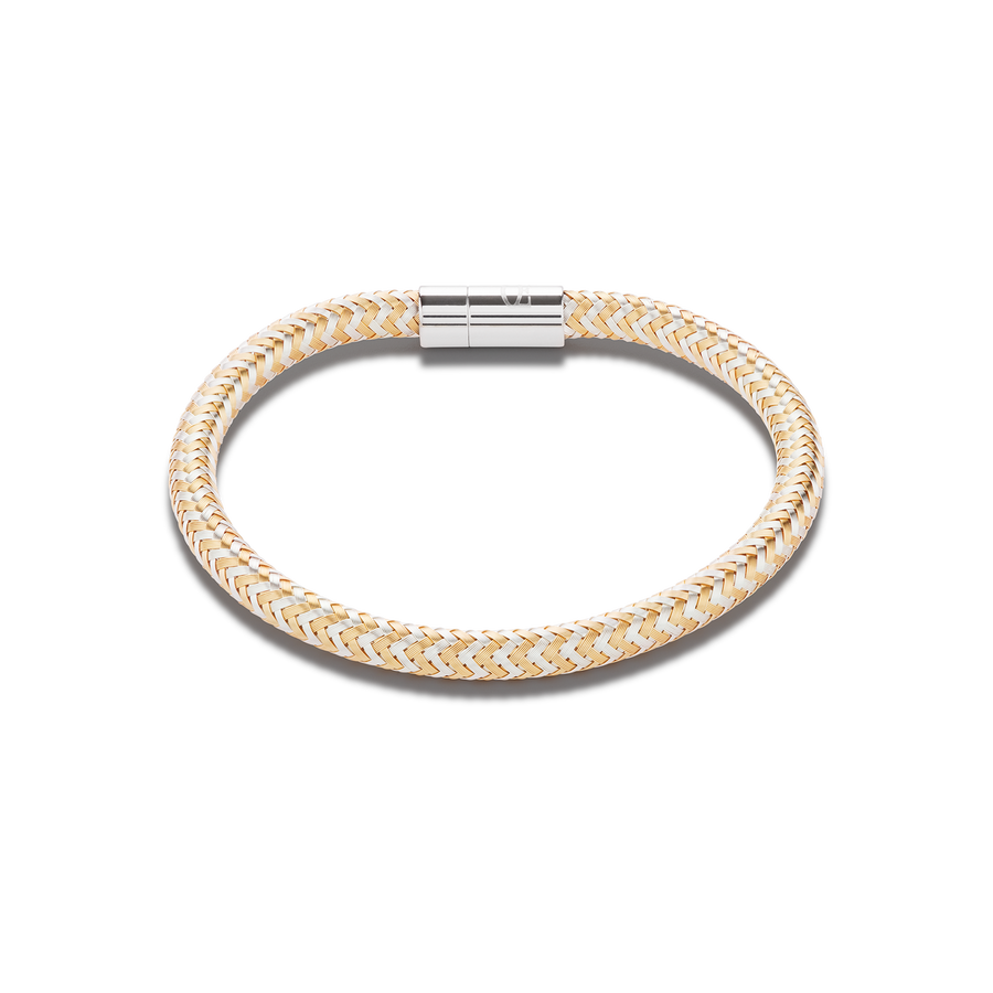 Bracelet métal tressé or-argent