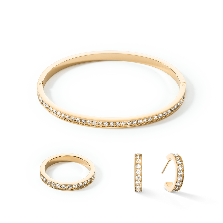 Bracelet jonc Acier inoxydable et cristaux or cristal 17