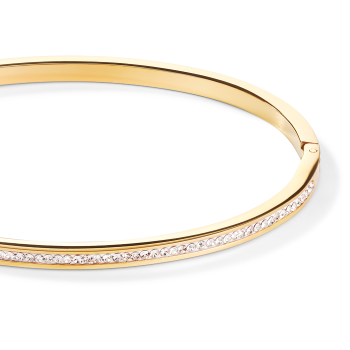 Bracelet acier or & Pavé de Cristaux cristal 17
