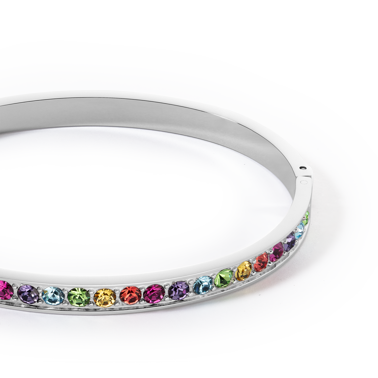 Bracelet acier & cristaux argent multicolore (taille 17 cm)