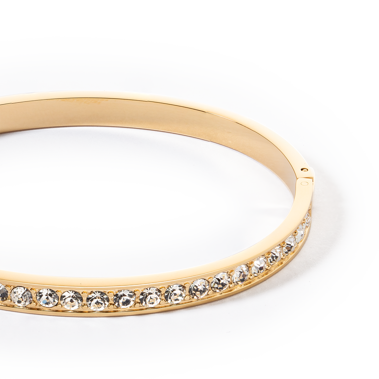 Bracelet acier & cristaux or cristal (taille 17 cm)