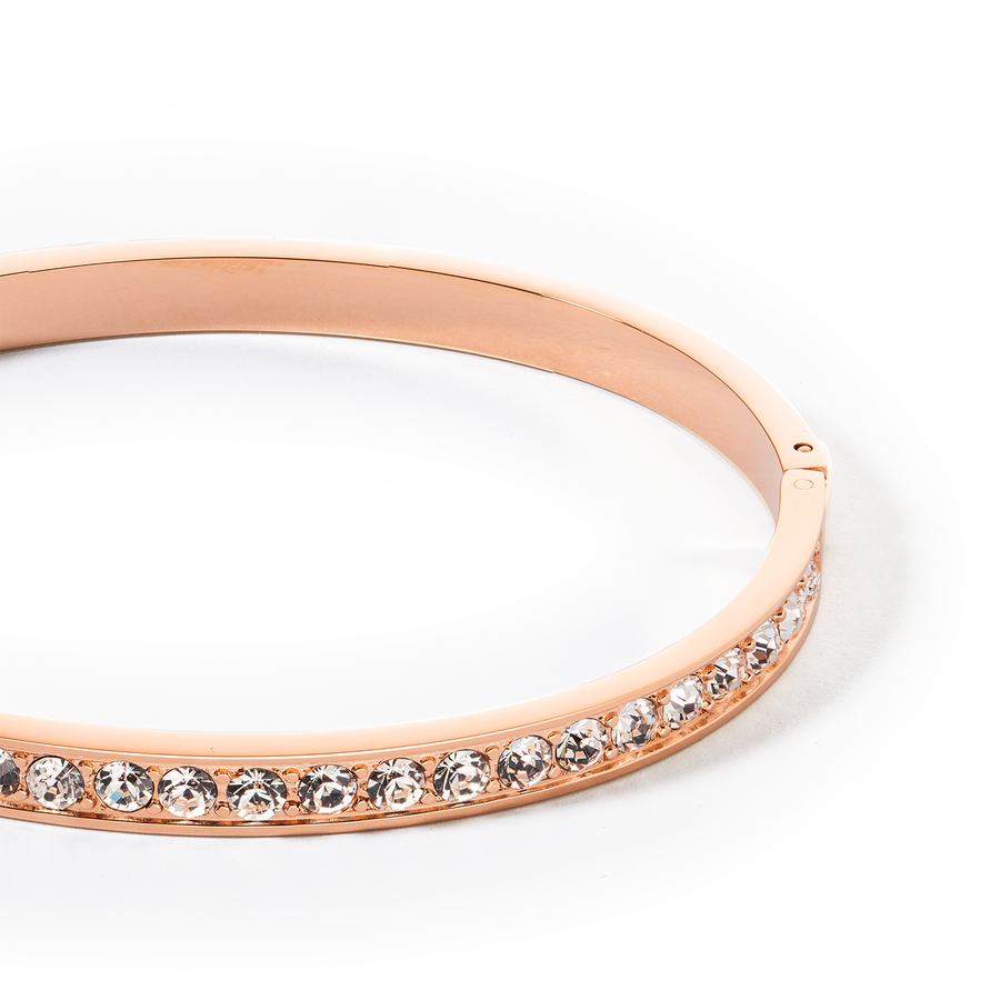 Bracelet acier & cristaux or rose cristal 17