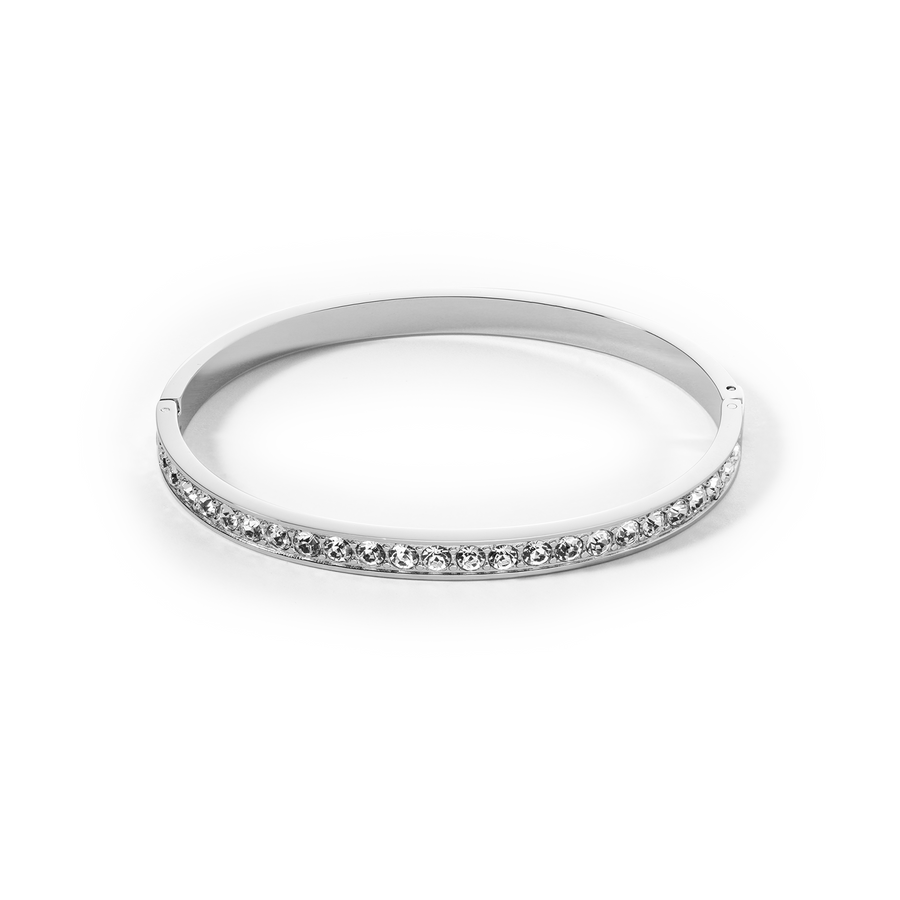 Bracelet acier & cristaux argent cristal (taille 19 cm)
