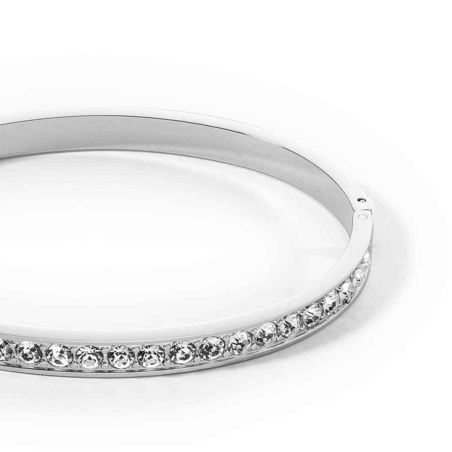 Bracelet acier & cristaux argent cristal (taille 19 cm)