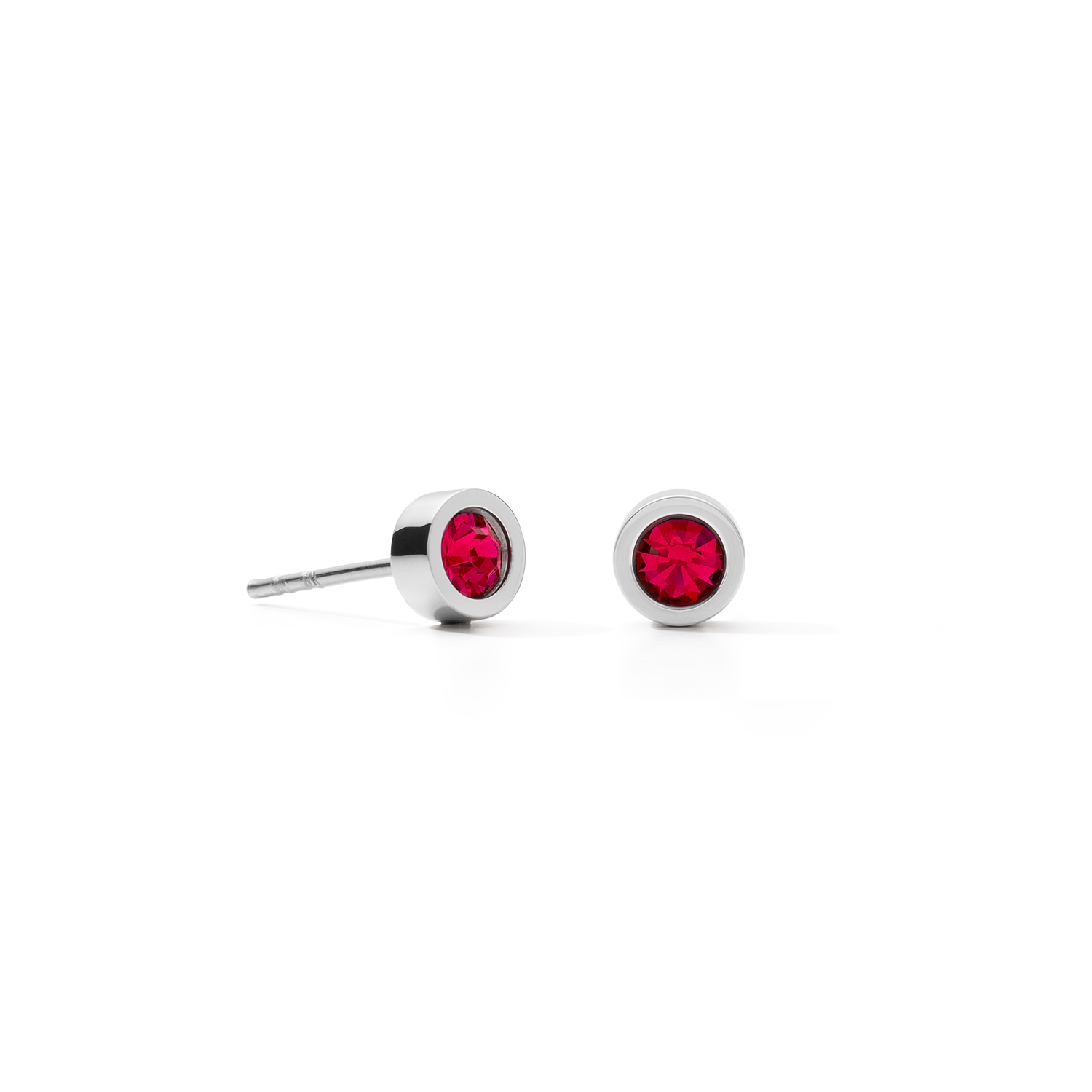 Boucles d'oreilles Sparkling Dot argent-rouge