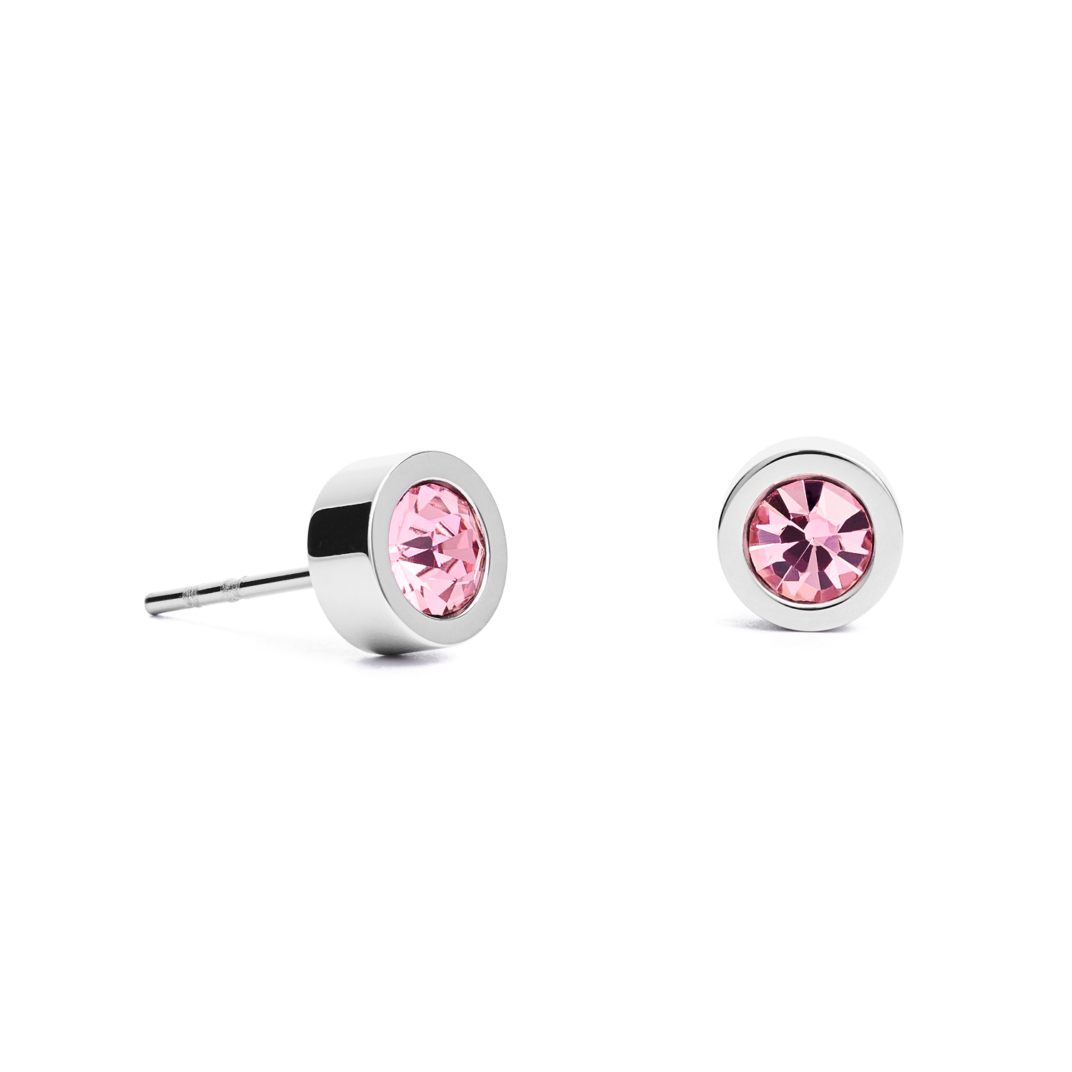 Boucles d'oreille Cristaux & acier argent rosé