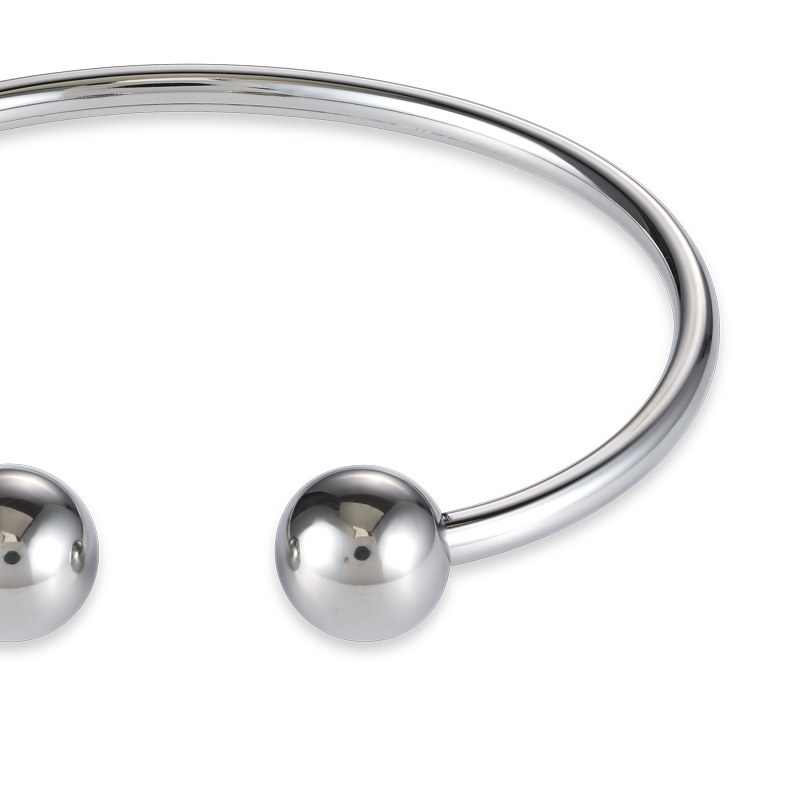 Bangle stainless steel balls silver