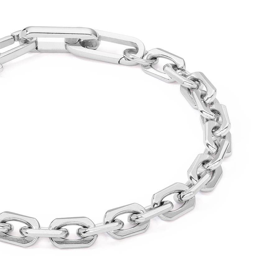 Unisex bracelet link chain argent
