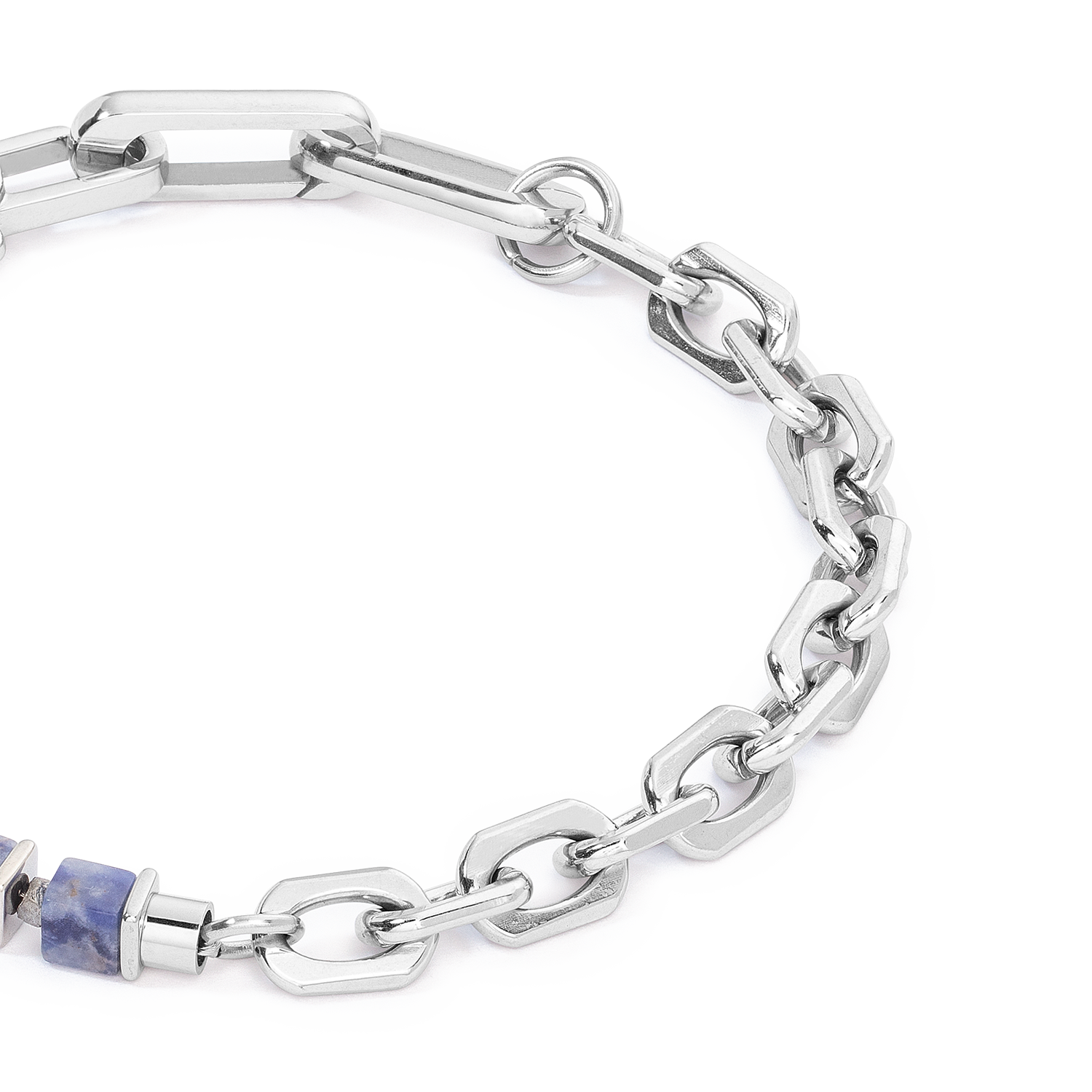 Unisex bracelet Fusion link chain bleu