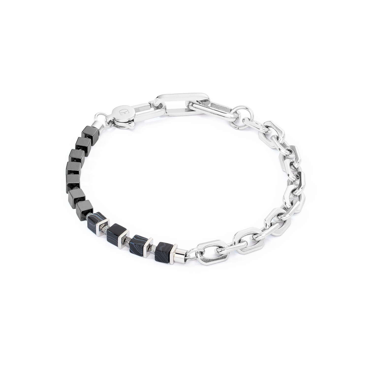 Unisex bracelet Fusion link chain noir