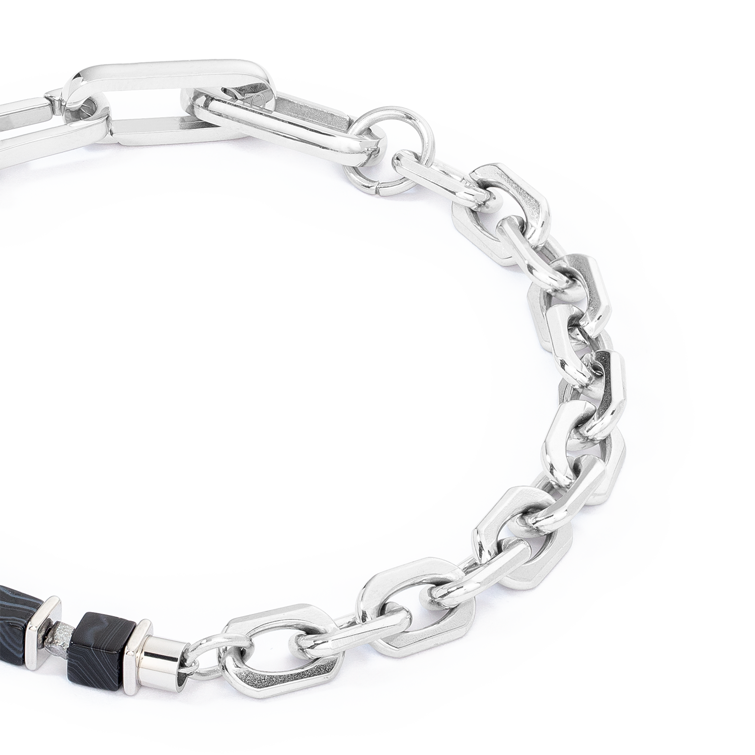 Unisex bracelet Fusion link chain noir