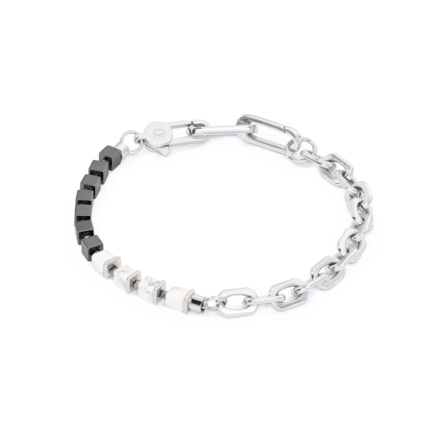 Unisex bracelet Fusion link chain blanc